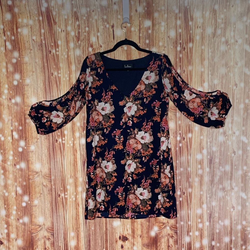 Lulus Shifting Dear Dress Size Small Cold Shoulder 3/4 Sleeves. Party Dress - Picture 8 of 9
